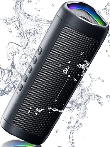 Bluetooth Speaker With Hd Sound, Portable Wireless, Ipx5 Waterproof, Up to 20H Playtime, Tws Pairing, Bt5.3, for Home/Party/Outdoor/Beach, Electronic Gadgets, Birthday Gift (Black)