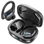 Wireless Earbuds Bluetooth Headphones 80Hrs Playback Ear Buds Power Display With Noise Canceling Mic Headsets for Sports/Workout/Running - Black