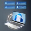 HP 15.6 inch Laptop, Intel i5 Processor Up to 4.4 GHz, 16GB RAM, 1TB SSD, HD Touch Screen, Intel Iris Xe Graphics, Windows 11 Home, Webcam, Wi-Fi, Bluetooth, Natural Silver, Alpacatec Accessories