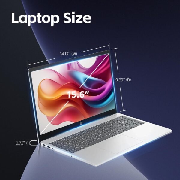 HP 15.6 inch Laptop, Intel i5 Processor Up to 4.4 GHz, 32GB RAM, 1TB SSD, HD Touch Screen, Intel Iris Xe Graphics, Windows 11 Home, Webcam, Wi-Fi, Bluetooth, Natural Silver, Alpacatec Accessories