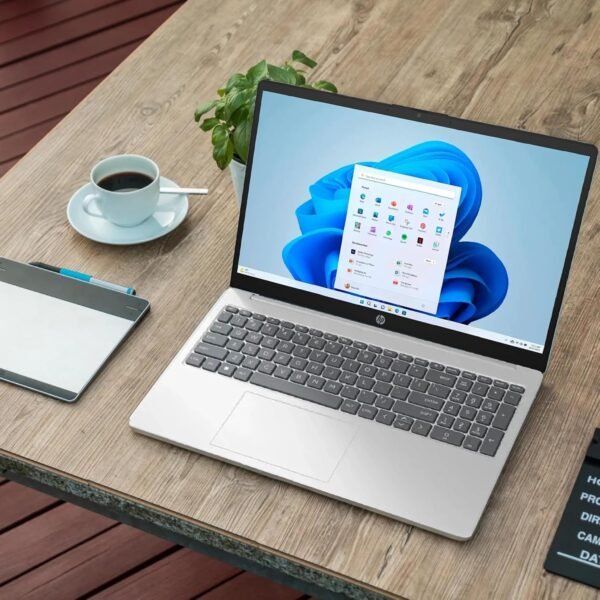 HP 15.6 inch Laptop, Intel i5 Processor Up to 4.4 GHz, 32GB RAM, 1TB SSD, HD Touch Screen, Intel Iris Xe Graphics, Windows 11 Home, Webcam, Wi-Fi, Bluetooth, Natural Silver, Alpacatec Accessories