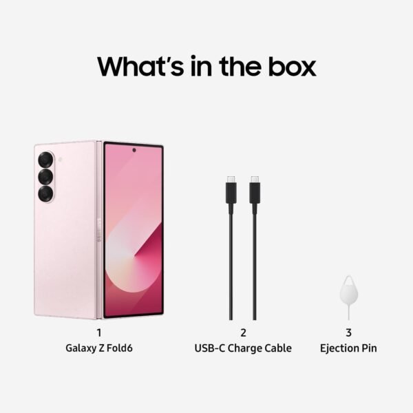 SAMSUNG Galaxy Z Fold 6 AI Cell Phone, 512GB Unlocked Android Smartphone, Circle to Search, Handsfree Live Interpreter, AI Photo Edits, Large Screen, 2024,US 1 Yr Manufacturer Warranty, Pink