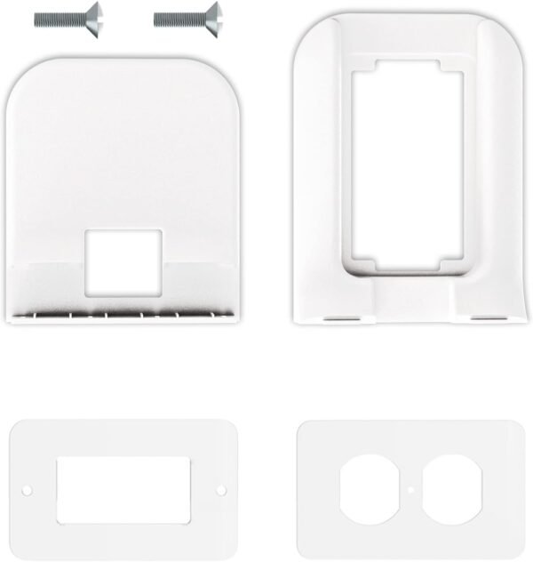 WALI Outlet Shelf Wall Holder,Bathroom Wall Shelf up to 10lbs Standard Vertical Duplex Wall Shelf Organizer for Smart Home Decor Space Saving Power Tools, Toothbrush (OLS001-W), 1 Pack, White