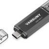 Vansuny 128GB Type C Flash Drive Upgraded 130MB/s USB 3.1 Flash Drive 2 in 1 OTG USB A + USB C Memory Stick with Keychain Dual Type C USB Thumb Drive for Android Smartphones, Tablets, MacBook, PC