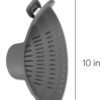 Kitchen Gizmo Snap N' Strain - Silicone Pasta Strainer Clip-On for Pots and Pans - Heat Resistant Colander for Vegetables and Noodles - Kitchen Gadgets for Cooking - Space-Saving Design - Grey