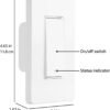 Amazon Basics Smart Switch, Single Pole, Works with Alexa Only, 2.4 GHz Wi-Fi, No Hub Required, White