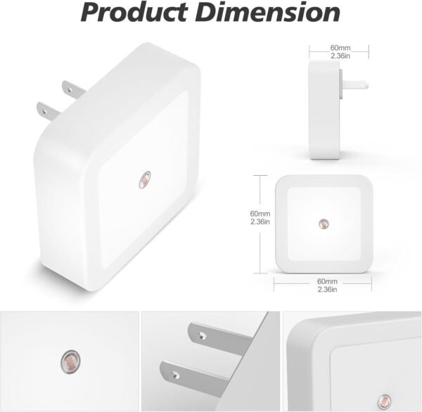 Sujeet Night Light, Night Lights Plug into Wall 4-Pack, Nightlight Plug in Night Light, Dusk to Dawn Night Lamp Led Night Light for Bedroom, Bathroom, Hallway Warm White