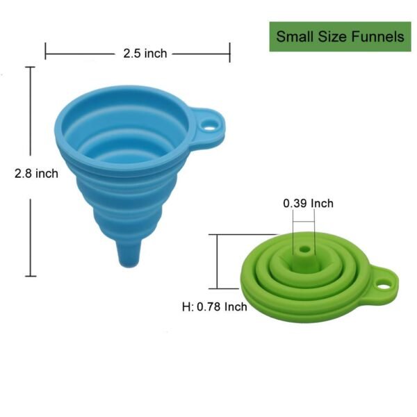 51oP87MIbSL._SL1000_.jpg KongNai Kitchen Funnel Set 4 Pack, Small and Large, Kitchen Gadgets Accessories Foldable Silicone Collapsible Funnels for Filling Water Bottle Liquid Transfer Food Grade