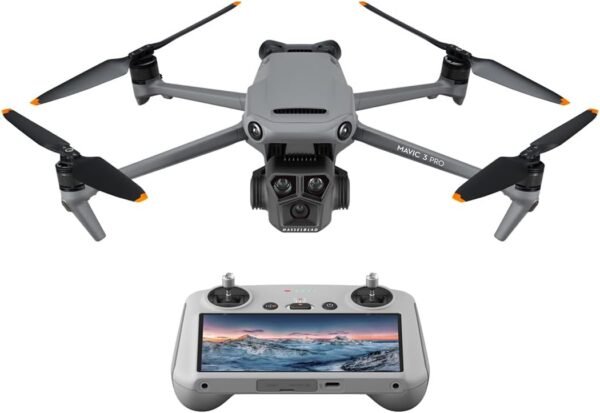 DJI Mavic 3 Pro with DJI RC, Flagship Triple-Camera Drone with 4/3 CMOS Hasselblad Camera, 43-Min Flight Time, 15km HD Video Transmission, FAA Remote ID Compliant, 4K Camera Drone for Adults