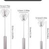 Stainless Steel Semi-Automatic Whisk, 2024 New Stainless Steel Egg Whisk Hand Push Rotary Whisk Blender, Hand Push Mixer Stirrer Tool for Cooking Kitchen Home Egg Milk (10in)