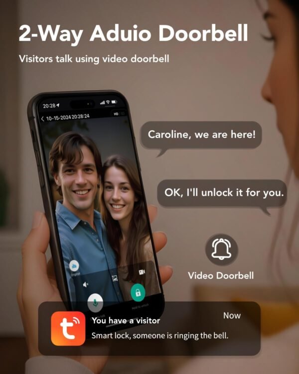 Devo G1 Video Smart Lock with Camera&Doorbell,6-in-1 Keyless Entry Door Lock with App Remote,Fingerprint ID,Auto Locks,Built-in Wi-Fi Smart Deadbolt for Front Door,Easy Install,Waterproof,BHMA Grade 3