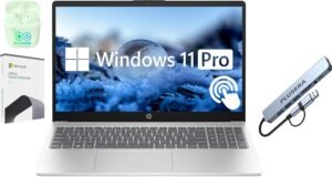 HP 15.6" Touchscreen Laptop Computer, 32GB RAM 1.5TB Storage (1TB SSD+512GB Docking Station Set), 10-Cores Intel Core i5, Windows 11 Pro with Microsoft Office Home & Business, PLUSERA Earphones