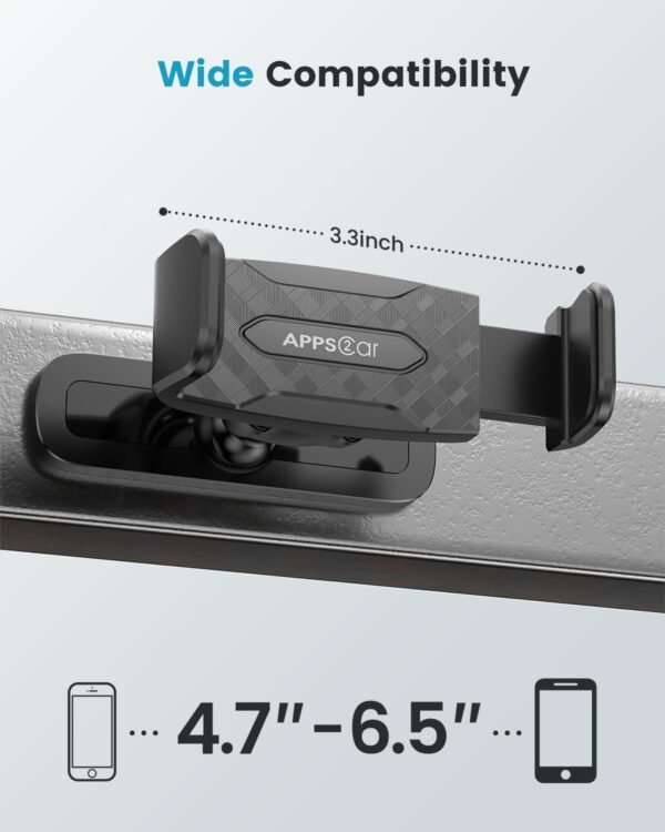 APPS2Car [2 Pack] Gym Magnetic Phone Holder, 360 Adjustable, Compatible with 4.7-6.5" Smartphones, Alloy Base and Joint, Black