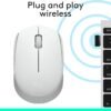 Logitech M170 Wireless Mouse for PC, Mac, Laptop, 2.4 GHz with USB Mini Receiver, Optical Tracking, 12-Months Battery Life, Ambidextrous - Off White