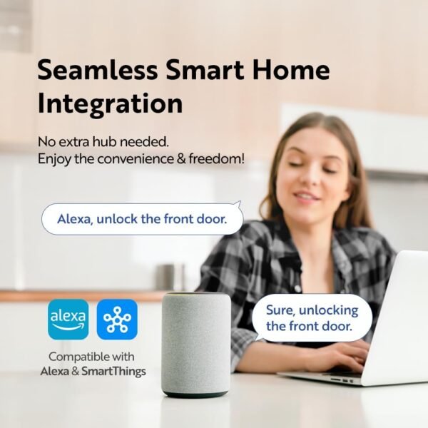 Solity No-Hub Smart Digital Door Lock, Designed in Korea, Keyless Entry, Wi-Fi, Remote Control, Touchscreen Keypad, Auto Lock, IP54 Waterproof GT10BK Biometric (GT10BK_ORB)