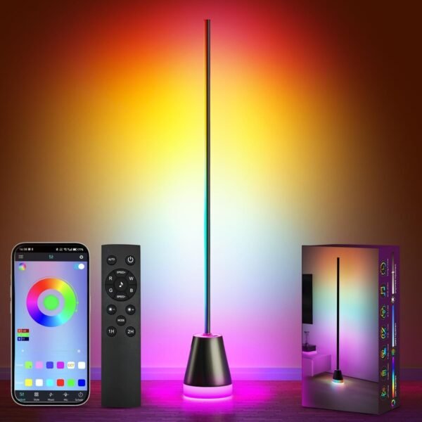 Keepsmile Smart RGB LED Corner Floor Lamp,172 LEDs Bright Standing Keepsmile Smart RGB LED Corner Floor Lamp,172 LEDs Bright Standing Lamps for Living Room with APP and Remote,Modern Floor Lamp with Music Sync and 16 Million Colors, Ambient Lighting for Bedroom