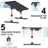 Laptop Bed Desk, X-Large Leather Adjustable Computer Bed Table Tray, Foldable Laptop Lap Desk for Bed Sofa Couch Floor Writing Eating Working with Drawer 2 Movable Stoppers (23.6 inch, Black)
