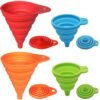 KongNai Kitchen Funnel Set 4 Pack, Small and Large, Kitchen KongNai Kitchen Funnel Set 4 Pack, Small and Large, Kitchen Gadgets Accessories Foldable Silicone Collapsible Funnels for Filling Water Bottle Liquid Transfer Food Grade