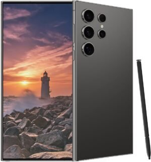 C24 Ultra Unlocked Cell Phones Smartphone Android 13 Phones 8+256GB/6.8" HD Screen/Dual SIM/108MP+48MP Camera/6800 mAh/Built-in Pen (Black)