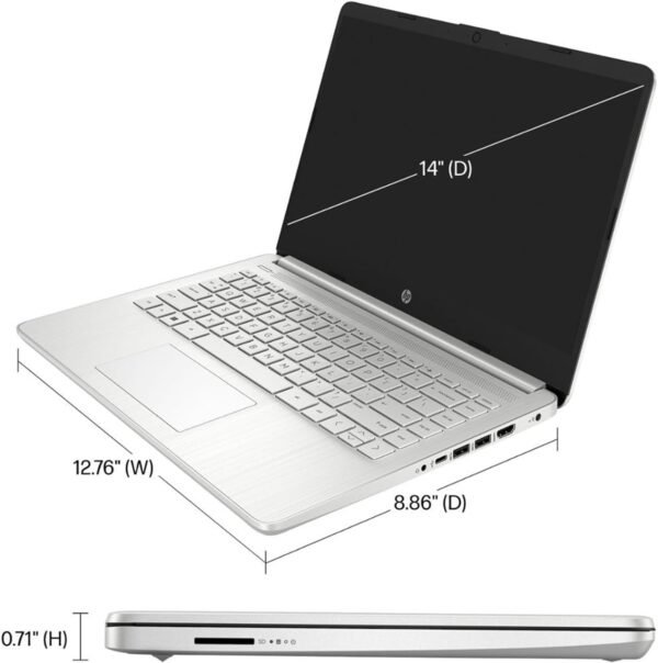 HP 14 Laptop • Back to School Limited Edition with Microsoft 365 • 4-Core Intel CPU • 16GB RAM • 1.6TB Storage (128GB OnBoard + 512GB P500 Portable SSD + 1T OneDrive) • Natural Silver • Win 11
