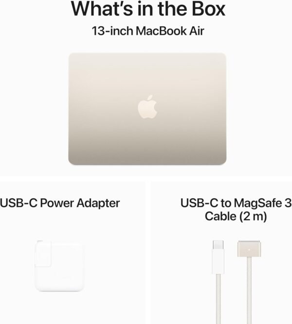 Apple 2024 MacBook Air 13-inch Laptop with M3 chip: Built for Apple Intelligence, 13.6-inch Liquid Retina Display, 16GB Unified Memory, 512GB SSD Storage, Backlit Keyboard, Touch ID; Starlight