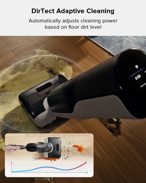 roborock F25 Wet Dry Vacuum Cleaner, Cordless Vacuum Mop All in One with 20000Pa, 194°F Hot Air Flash Drying & Hot Water Self Cleaning, Zero-Tangle Wet Mop Cleaner for Hard Floor, 180° Lie Flat