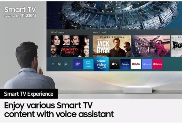 SAMSUNG 130" The Premiere Ultra Short Throw 4K UHD Smart Triple Laser Projector for Home Theater, HDR, 4.2Ch Surround Sound System w/ Alexa Built-In (SP-LSP9TFAXZA, Latest Model)