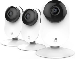 YI Pro 2K 3PC Home Security Camera, 2.4GHz Indoor Cameras for Home Security with Person, Vehicle, Animal Smart Detection, Phone App for Baby, Pet, Dog Monitoring, Works with Alexa and Google Assistant