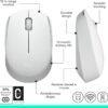 Logitech M170 Wireless Mouse for PC, Mac, Laptop, 2.4 GHz with USB Mini Receiver, Optical Tracking, 12-Months Battery Life, Ambidextrous - Off White