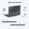 15.6" 2-in-1 Laptop | 16GB DDR4 RAM 512GB Storage | AMD Ryzen 3 3200U (up to 3.5GHz) | AMD Radeon Vega 3 | FHD Touchscreen | Windows 11 Pro | Wi-Fi 5 | BT5.1 | RJ45 | Backlit Keyboard, Gray
