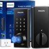 Philips Wi-Fi Smart Door Lock, Keyless Entry Door Lock with App Control,Fingerprint ID,Auto Lock,Keypad Deadbolt with Wi-Fi Bridge Adaptor,Smart Locks for Front Door-Matte Black