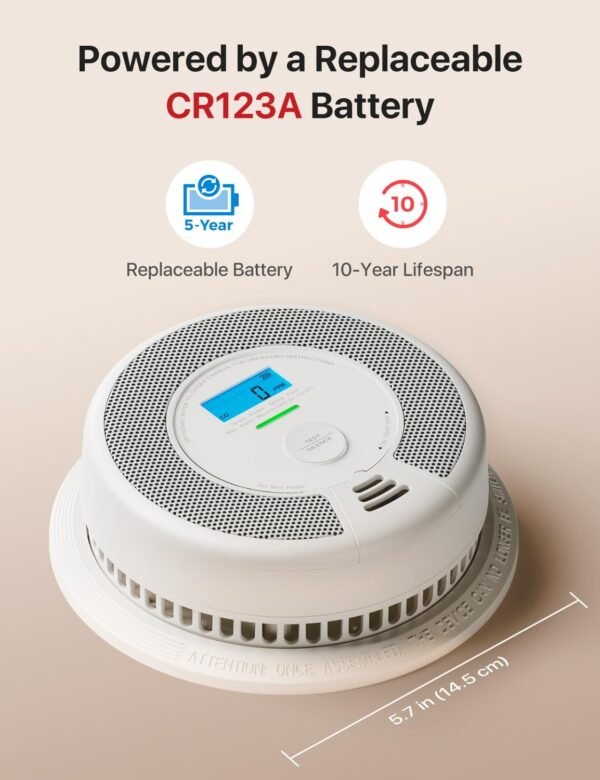 X-Sense Smart Smoke Detector Carbon Monoxide Detector Combo, Battery-Operated (Not AC Hardwired) Interconnected Combination Smoke Carbon Monoxide Detector, 5 Detectors with 1 Base Station, SC07-MR51