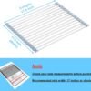 Seropy Roll Up Dish Drying Rack, Over The Sink Dish Drying Rack Kitchen Rolling Dish Drainer, Foldable Sink Rack Mat Stainless Steel Wire Dish Drying Rack for Kitchen Sink Counter Storage 17.5x11.8