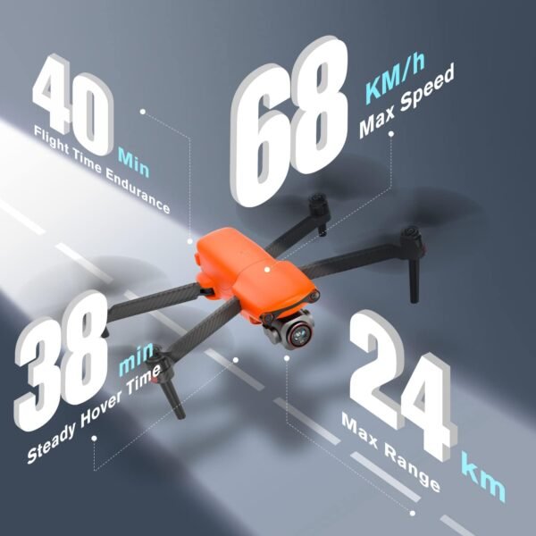 Autel Robotics EVO Lite Plus Premium Bundle, 1'' CMOS Drone with 6K HDR Camera, 40 Minutes, 3 Axis Gimbal UAV 3-Way Obstacle Avoidance, 7.4 Miles Transmission, Lite+ Fly More Combo (Orange)