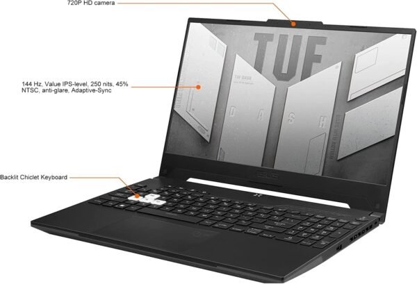 ASUS TUF Dash F15 Gaming Laptop (15.6" 144Hz, Geforce RTX 3070 8GB (Beat RTX 4060), 64GB DDR5 RAM, 2TB PCle SSD, Intel 12th Gen i7-12650H), Thunderbolt 4, Backlit KB, IST Hub, Win 11 Home, Black