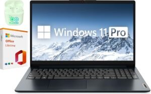 Lenovo 15.6" FHD IdeaPad Business Laptop Computer, 40GB RAM 1TB SSD, Intel Core i5, Windows 11 Pro Laptop with Microsoft Office Lifetime Suite, Numeric Keypad, PLUSERA Earphones, Blue