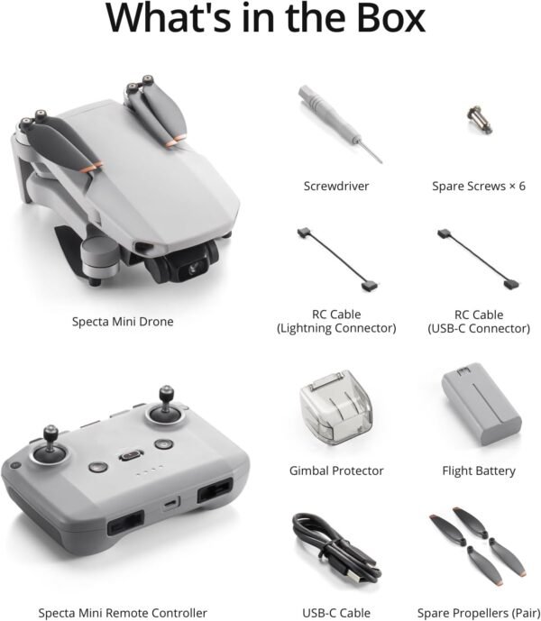 Specta Mini GPS Drone with 4K UHD Camera, Under 249g, 3 Aixs Gimbal with 10KM FPV Transmission, 4K/30fps Video, 31-Min Flight, Auto Return, Lightweight and Foldable Drone for Adults Beginners