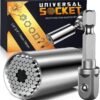 Super Universal Socket Tools Gifts for Men - Christmas Stocking Stuffers for Men Grip Socket Set with Power Drill Adapter Cool Stuff Ideas Gadgets for Men Birthday Gifts for Dad Women Husband (7-19mm)