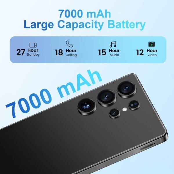 I25 Ultra Unlocked Cell Phone, Built in Pen, Smartphone Battery 7000mAh, 6.99" HD Screen Unlocked Phones, 8+256GB 5G The Phone Android 14, Face ID/Fingerprint Lock/GPS (Black)