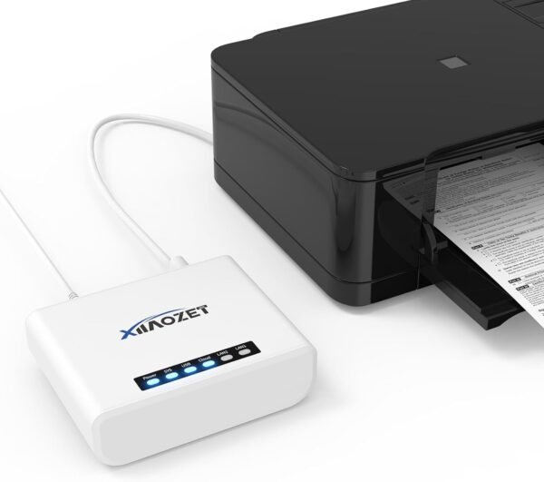 Wireless Print Server, Share a Printer to Multiple Computer with 1 Port USB2.0 Wide Compatibility Convert Printer to Wirelesss Support Ethernet WiFi Connect Network LK100W