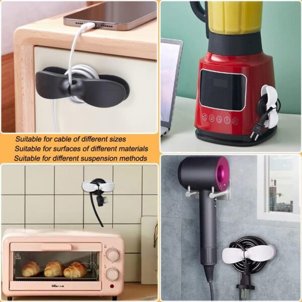 Cord Organizer for Appliances, 4PCS Kitchen Appliance Cord Winder Cord Organizers, Cord Holder Cord Wrapper for Appliances Stick on Pressure Cooker, Mixer, Blender, Coffee Maker, Air Fryer