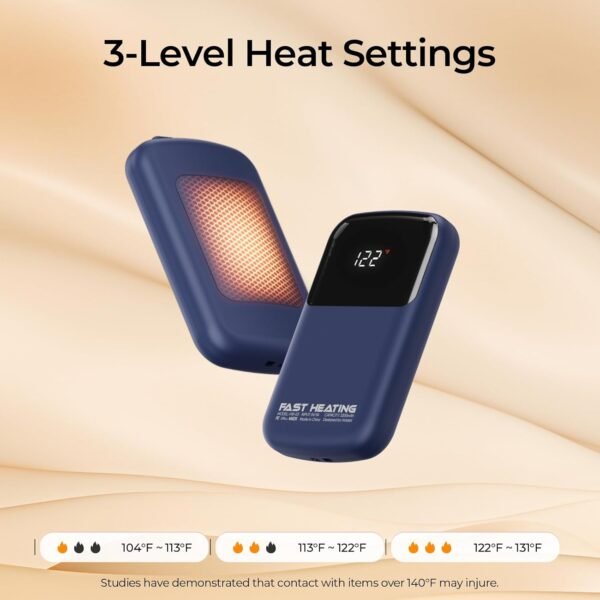 Hand Warmers Rechargeable 2 Pack with Gift Box, Portable Electric Hand Warmer with LED Display Battery and Temperature, Fast Heating, for Men, Women, Hunting Camping