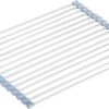 Seropy Roll Up Dish Drying Rack, Over The Sink Dish Drying Rack Kitchen Rolling Dish Drainer, Foldable Sink Rack Mat Stainless Steel Wire Dish Drying Rack for Kitchen Sink Counter Storage 17.5x11.8