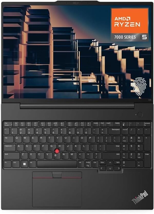 Lenovo ThinkPad E16 Business Laptop, 16" WUXGA Display, AMD Ryzen 5 7530U (Beat i7-1165G7), 16GB RAM, 512GB PCIe SSD, Webcam, HDMI, RJ-45, Fingerprint Reader, Wi-Fi 6, Windows 11 Pro, Black