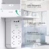 Wall Outlet Extender with Surge Protector, 6 AC Outlets, Shelf, 2 USB & USB C Charging Ports - Home & Dorm Plug Expander