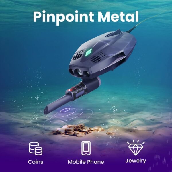 DORY EXPLORE treasure-hunting photography and videography underwater drone, metal detector & net bag, Bluetooth RC, uncovers the secrets of the ocean and experience underwater Adventure (Deep Purple)