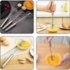 Stainless Steel Semi-Automatic Whisk, 2024 New Stainless Steel Egg Whisk Hand Push Rotary Whisk Blender, Hand Push Mixer Stirrer Tool for Cooking Kitchen Home Egg Milk (10in)