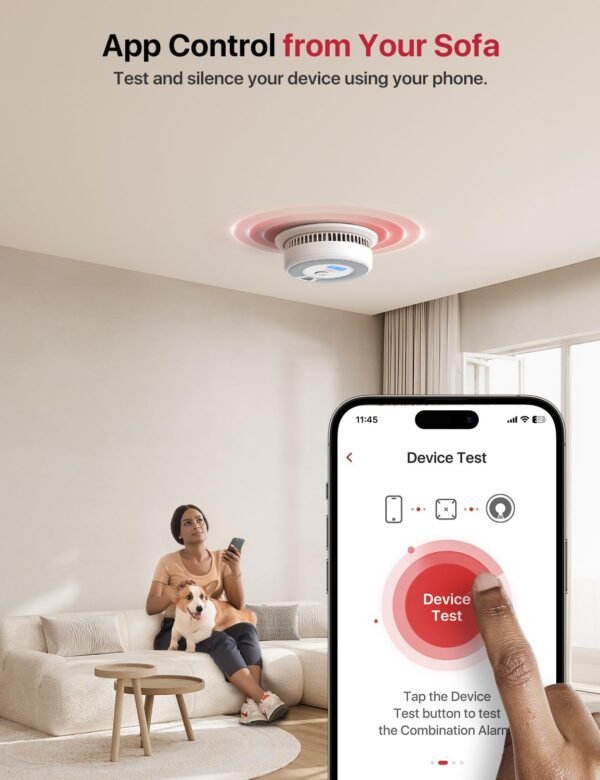 X-Sense Smart Smoke Detector Carbon Monoxide Detector Combo, Battery-Operated (Not AC Hardwired) Interconnected Combination Smoke Carbon Monoxide Detector, 5 Detectors with 1 Base Station, SC07-MR51