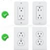 WALI Outlet Shelf Wall Holder,Bathroom Wall Shelf up to 10lbs Standard Vertical Duplex Wall Shelf Organizer for Smart Home Decor Space Saving Power Tools, Toothbrush (OLS001-W), 1 Pack, White