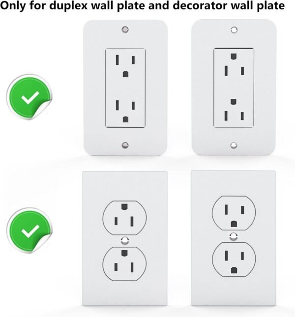 WALI Outlet Shelf Wall Holder,Bathroom Wall Shelf up to 10lbs Standard Vertical Duplex Wall Shelf Organizer for Smart Home Decor Space Saving Power Tools, Toothbrush (OLS001-W), 1 Pack, White